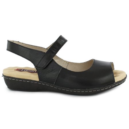 Sandália Linha Soft Gel em couro cor Preto J.Gean ... - J.Gean