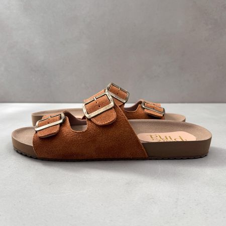 Sandália Papete Couro Camurça Caramelo - 07052 - Use Piná