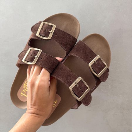 Sandália Papete Couro Camurça Marrom - 07051 - Use Piná