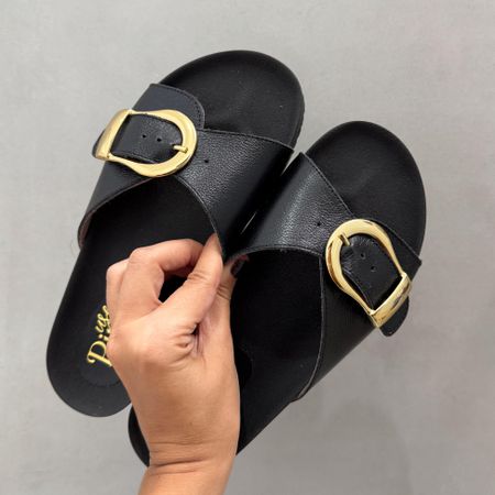 Sandália Papete Lua Preta - 27061 - Use Piná