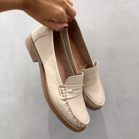 Mocassim Paula Couro Off White - 02095 - Use Piná