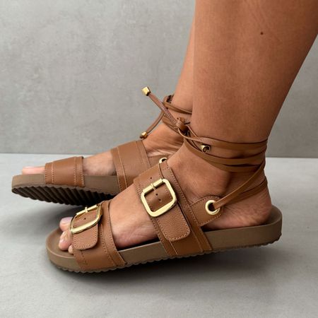 Sandália Papete Helena Caramelo - 10104 - Use Piná