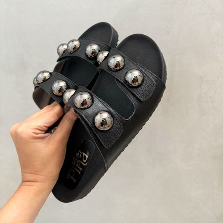 Sandália Papete Olivia Preta - 22081 - Use Piná