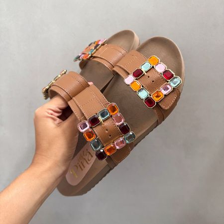 Sandália Papete Malu Caramelo - 04054 - Use Piná