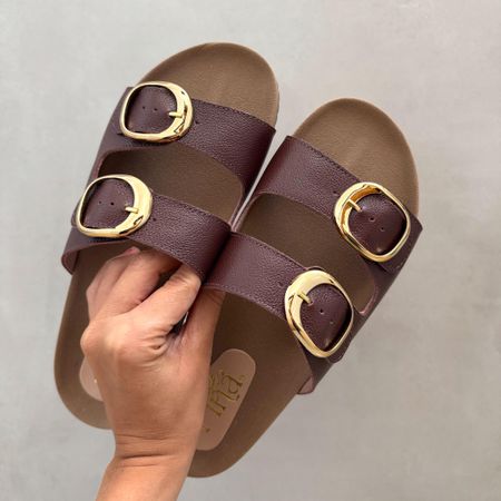 Sandália Papete Maria Marrom - 08071 - Use Piná