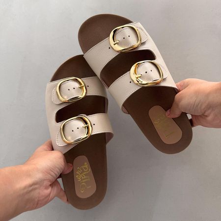 Sandália Papete Maria Off White - 0807 - Use Piná