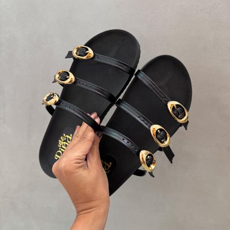 Sandália Papete Couro Dani Preta - 13081 - Use Piná