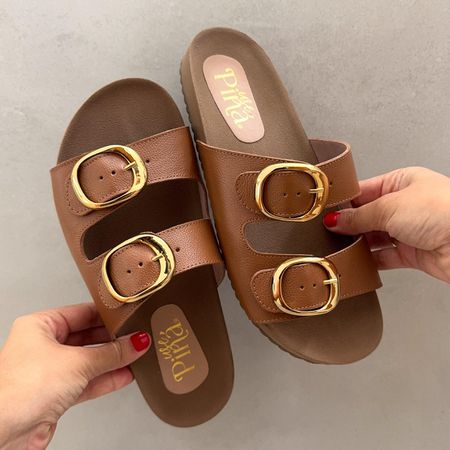 Sandália Papete Maria Caramelo - 08072 - Use Piná