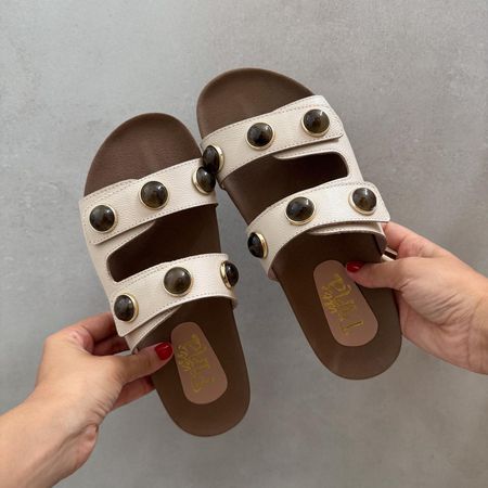 Sandália Papete Iara Off White - 0810 - Use Piná