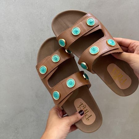 Sandália Papete Iara Caramelo - 08103 - Use Piná