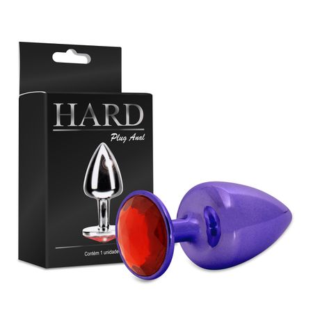 Plug Metálico M Com Pedra Variadas Hard (ST611-HA114) - Lilás