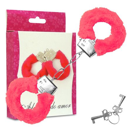 Algema em Metal Com Pelúcia Hand Cuffs SI (5268) - Rosa Pink