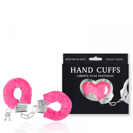 Algema em Metal Com Pelucia Hand Cuffs VP (AL001-ST192) - Rosa Pink