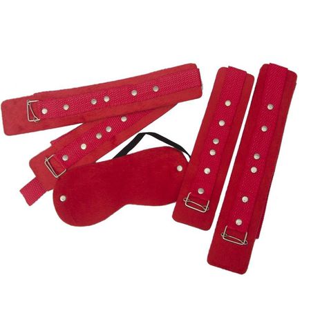 *Kit bondage Com Pelúcia Dominatrixxx (DX971-ST701) - Vermelho