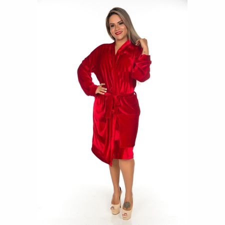 *Robe Veludo (PS8357) - Vermelho