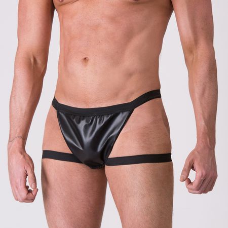 *Cueca Em Couro (SF1310) - Preto