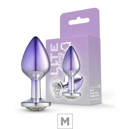 Plug De Metal M Com Pedras Cravejadas Lite Plug (SF274) - Pedra Cromada