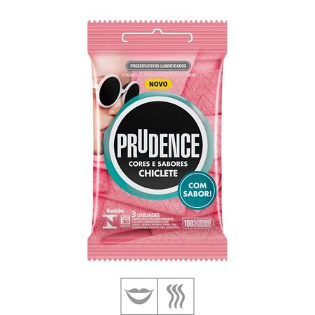 Preservativo Prudence Cores e Sabores 3un (ST128) - Chiclete