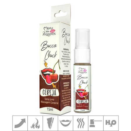 *PROMO - Excitante Unissex Bocca Chock Spray 15ml Validade 11/23 (ST656) - Cereja