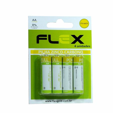 Pilha Pequena AA Alcalina 4un Flex (FX-AAZ4) - Padrão