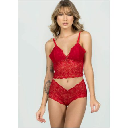 Conjunto Cropped Calesson (DR4518) - Vermelho