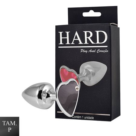 Plug de Metal Cromado Com Pedra de Coração (HA161C)- - Onix