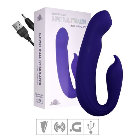 Vibrador Ponto G Com Estimulador Aphrodisia VP (VB095) - Roxo