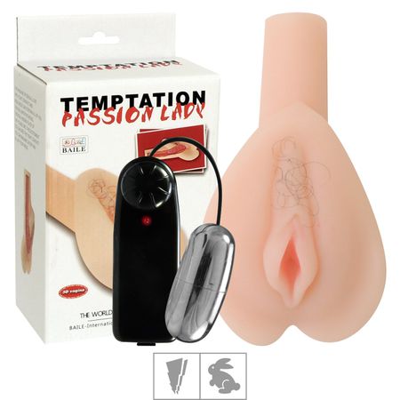 *Masturbador Vagina Com Vibro e Pelos SI (1047) - Bege