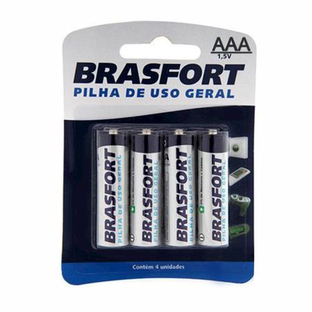 *Pilha Palito AAA Comum 4un Brasfort (14784) - Padrão