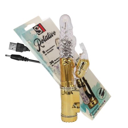 Vibrador Rotativo Recarregável SI (5278) - Dourado