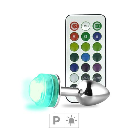 Plug Metálico P Com Led e Controle SI (7030) - Cromado