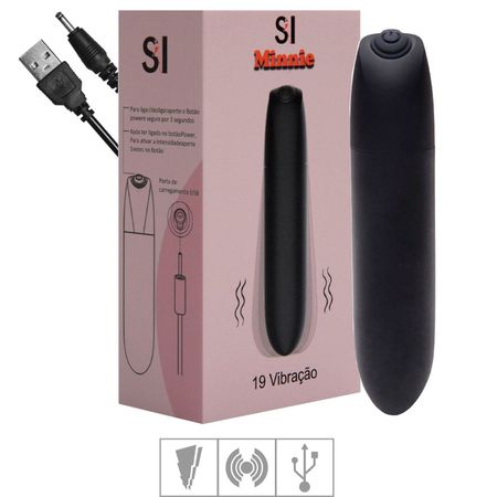 Cápsula Vibratória Recarregável Minnie SI (7839) - Preto