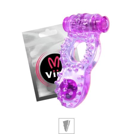*Anel Peniano Com Vibro e Pérola Massageadora VP (AN006-ST389) - Lilás