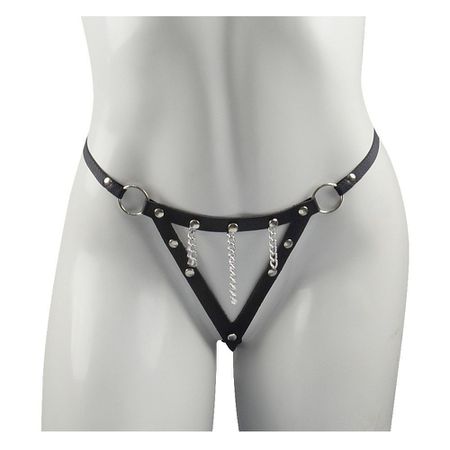 *Calcinha Dominadora Com Corrente Dominatrixxx (DX1403) - Preto