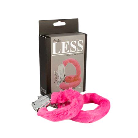 *Algema Less Cromada Com Pelúcia (HA141C) - Rosa