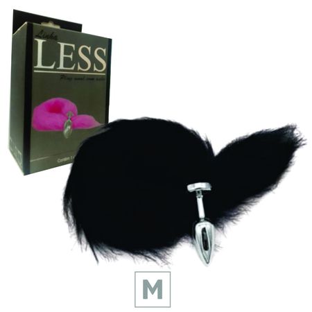 Plug de Plástico M Less Cromado Com Cauda (HA169C) - Preto