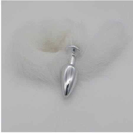 Plug de Plástico G Less Cromado Com Cauda (HA170C) - Branco