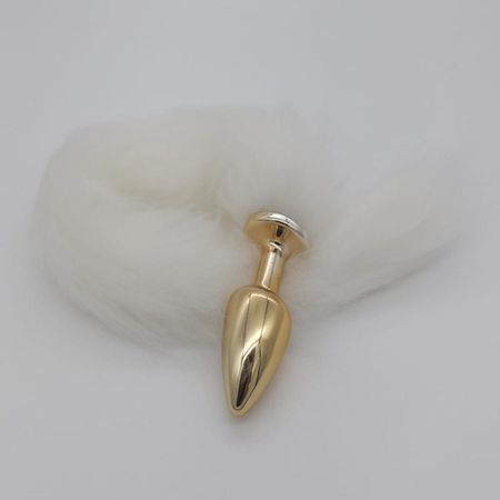 Plug de Plástico G Less Dourado Com Cauda (HA170D). - Branco