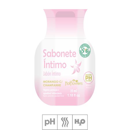 Sabonete Íntimo Hot Flowers 35ml (HC178-ST684) - Morango c/ Champagne