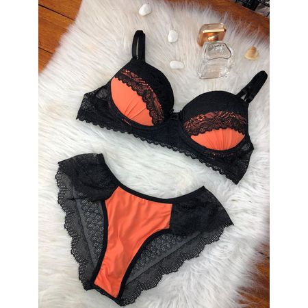 *Conjunto Neon Luxo (OD008) - Laranja