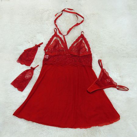 *Camisola em Tule Segredo da Paixão - (SP613) - Vermelho