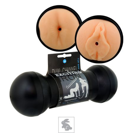 *Masturbador Duplo Vagina e Ânus em Cyberskin VP (MA028-ST345) - Preto