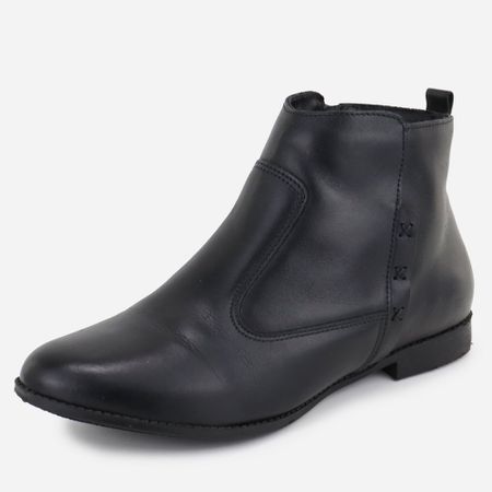 Bota em Couro Maria Paula Cano Curto Pre... - Maria Paula Store