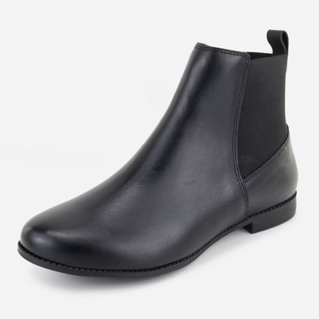 Bota em Couro Casual Básica Tatiane Pret... - Maria Paula Store