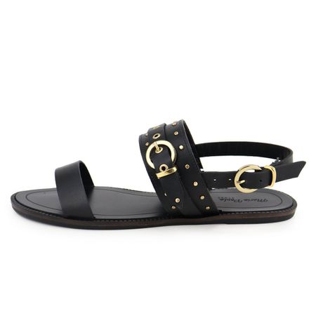 Rasteira Rita Cravo Preto - Maria Paula Store