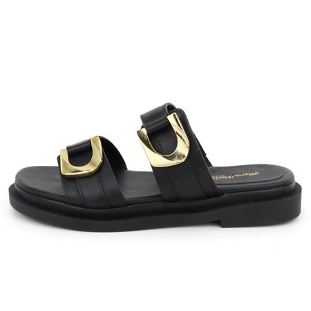 Sandália Couro Taty Preto - Maria Paula Store