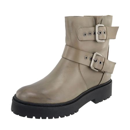 Bota Coturno Em Couro Cano Médio Moda Ma... - Maria Paula Store