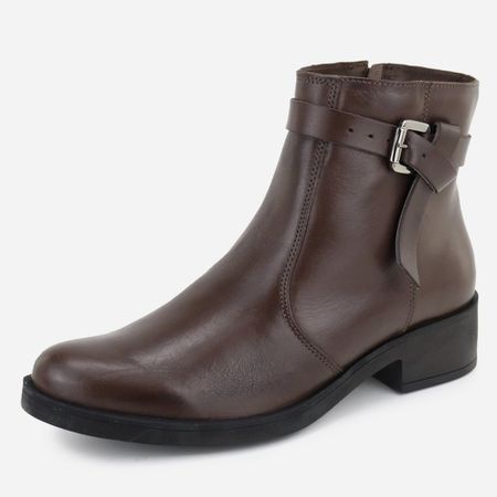 Bota Casual Feminina Em Couro Cano Curto... - Maria Paula Store