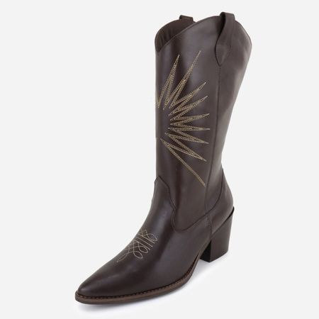Bota Em Couro Country Cano Alto Mônica E... - Maria Paula Store