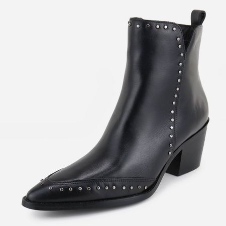Bota Texana em Couro Yasmin Preto - Maria Paula Store